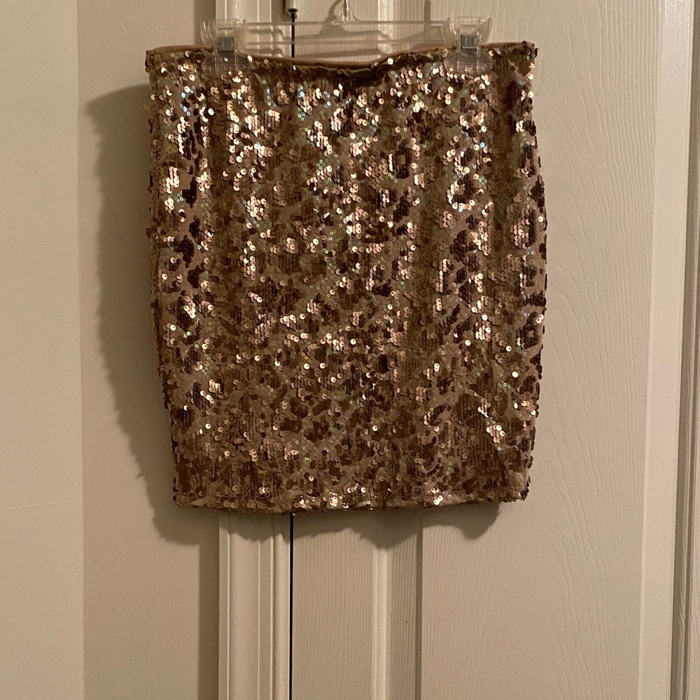 Lily White Gold Sequin Mini Skirt